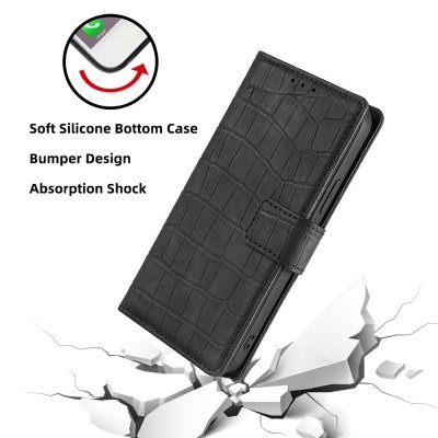 Köp iPhone 14 Pro Fodral Krokodilmönster Svart Online