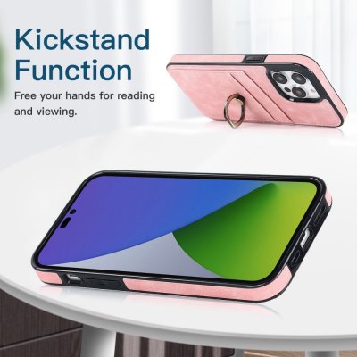 Köp iPhone 14 Pro Kortfack Skal Ring Rosa Online
