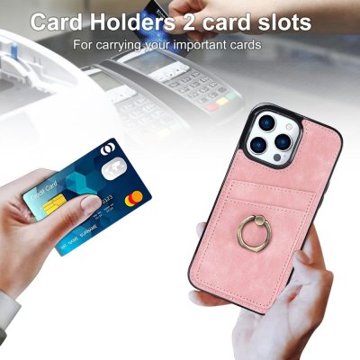 Köp iPhone 14 Pro Kortfack Skal Ring Rosa Online