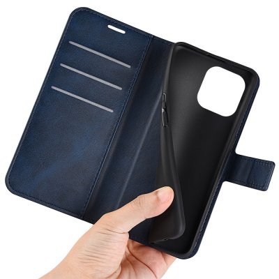 Köp iPhone 14 Pro Wallet Leather Blue Online