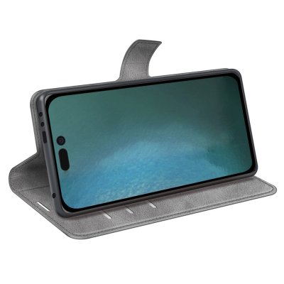 Köp iPhone 14 Pro Wallet Leather Grey Online