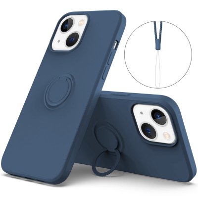 Köp iPhone 14 Skal Med Ringhållare Mörkblå Online