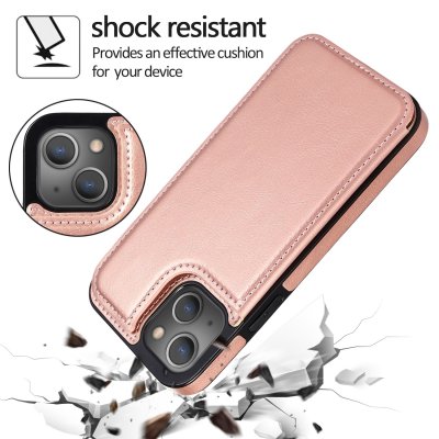 Köp iPhone 14 Skal Plånbok Roséguld Online