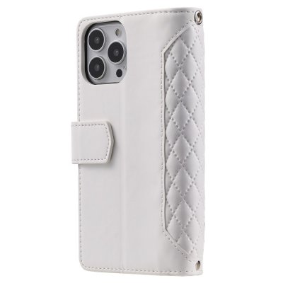 Köp iPhone 15 Pro Plånboksväska Vadderad Vit Online