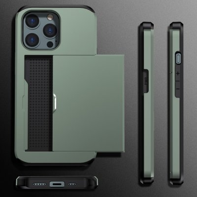 Köp iPhone 15 Pro Skal Med Kortfack Grön Online