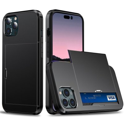 Köp iPhone 15 Pro Skal Med Kortfack Svart Online