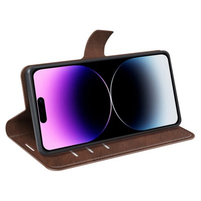 Köp iPhone 15 Pro Wallet Leather Brown Online