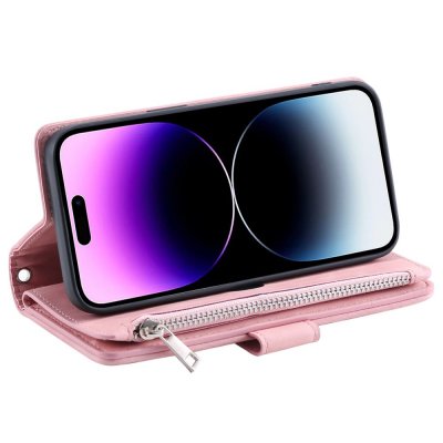 iPhone 16 Plånboksväska Vadderad Rosa