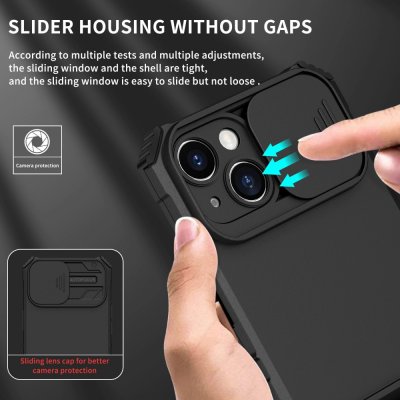 Köp Kickstand Skal iPhone 14 Kameraskydd Svart Online