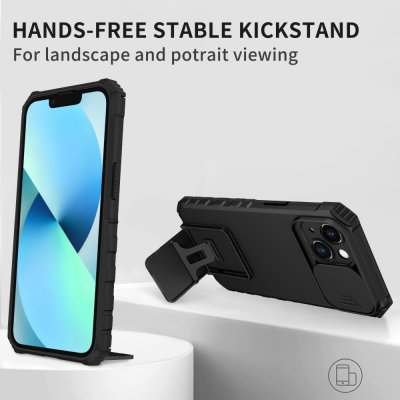 Köp Kickstand Skal iPhone 14 Kameraskydd Svart Online