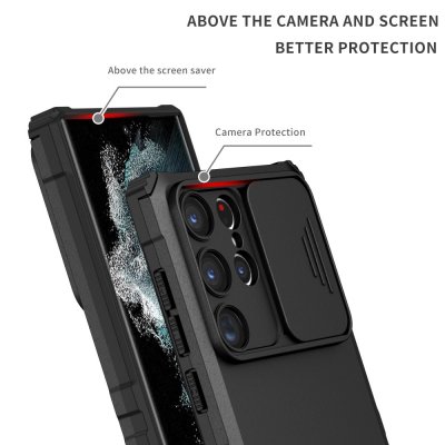 Köp Kickstand Skal Samsung Galaxy S23 Ultra Kameraskydd Svart Online