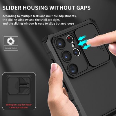 Köp Kickstand Skal Samsung Galaxy S23 Ultra Kameraskydd Svart Online