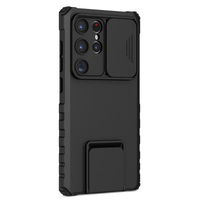 Köp Kickstand Skal Samsung Galaxy S24 Ultra Kameraskydd Svart Online