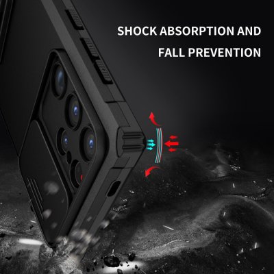 Köp Kickstand Skal Samsung Galaxy S24 Ultra Kameraskydd Svart Online