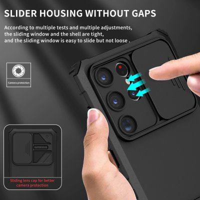 Köp Kickstand Skal Samsung Galaxy S24 Ultra Kameraskydd Svart Online