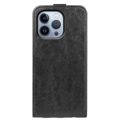 Läder Flip Fodral iPhone 14 Pro Svart - Techhuset.se