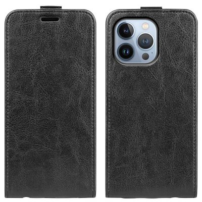 Läder Flip Fodral iPhone 14 Pro Svart - Techhuset.se