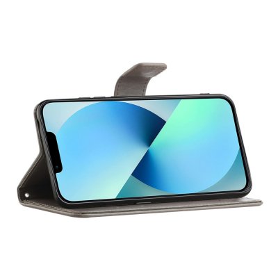Köp Läderfodral Fjärilar iPhone 15 Pro Grå Online