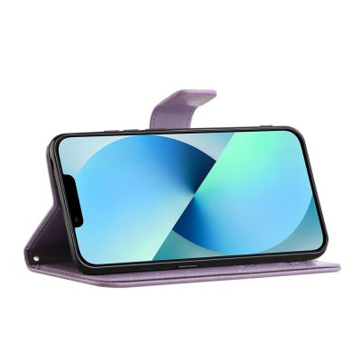 Köp Läderfodral Fjärilar iPhone 15 Pro Lila Online