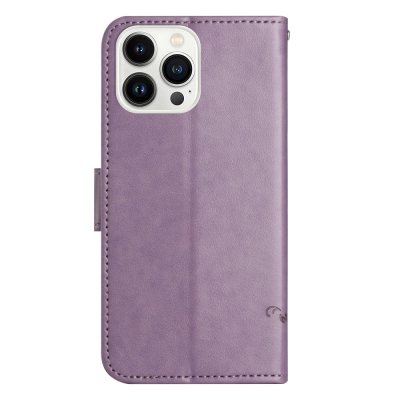 Köp Läderfodral Fjärilar iPhone 15 Pro Lila Online