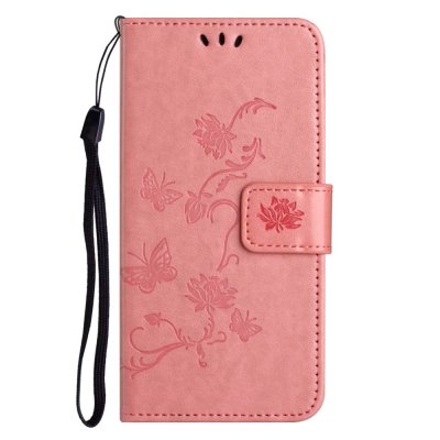 Köp Läderfodral Fjärilar iPhone 15 Pro Rosa Online