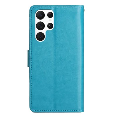 Köp Läderfodral Fjärilar Samsung Galaxy S23 Ultra Blå Online