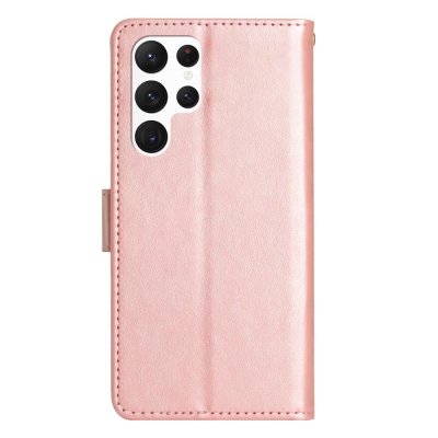 Köp Läderfodral Fjärilar Samsung Galaxy S23 Ultra Roséguld Online