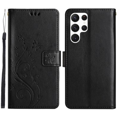 Köp Läderfodral Fjärilar Samsung Galaxy S23 Ultra Svart Online