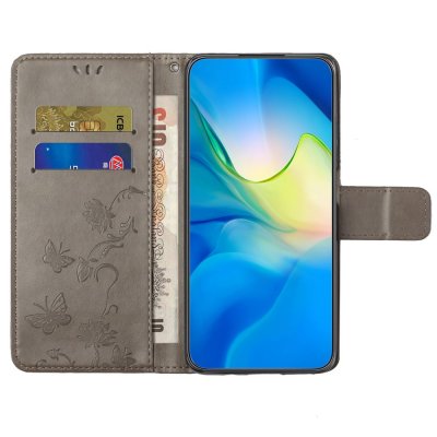 Köp Läderfodral Fjärilar Samsung Galaxy S24 Grå Online