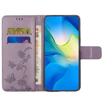 Köp Läderfodral Fjärilar Samsung Galaxy S24 Lila Online