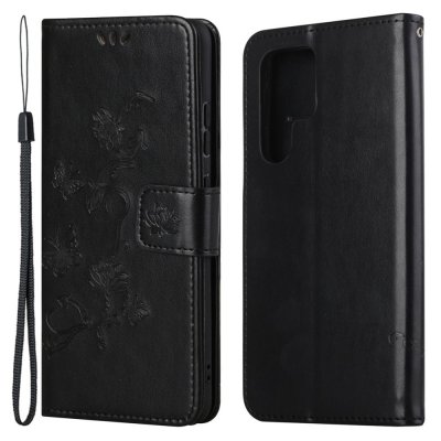 Köp Läderfodral Fjärilar Samsung Galaxy S24 Ultra Svart Online