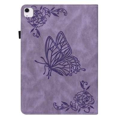 Läderfodral Apple iPad Air 11 7th Gen (2025) Fjärilar Lila