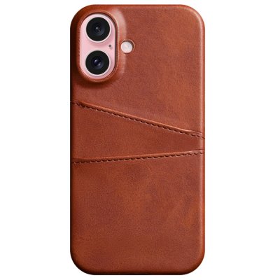 Läderskal Med Kortfack iPhone 16 Plus brun
