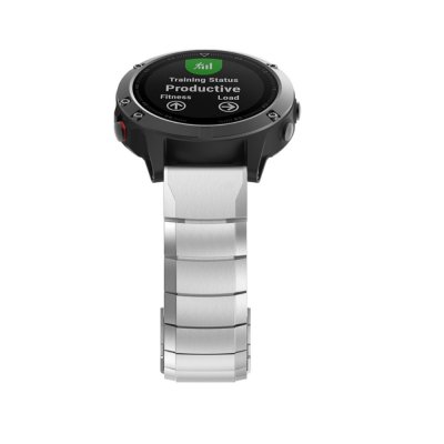 Silver länkarmband till Garmin Fenix 8 Pro 51mm sett uppifrån