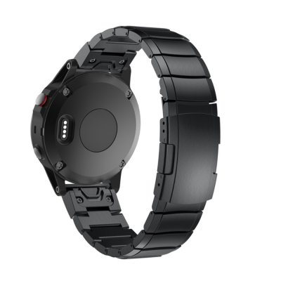 Svart länkarmband till Garmin Fenix 6X Pro sett bakifrån
