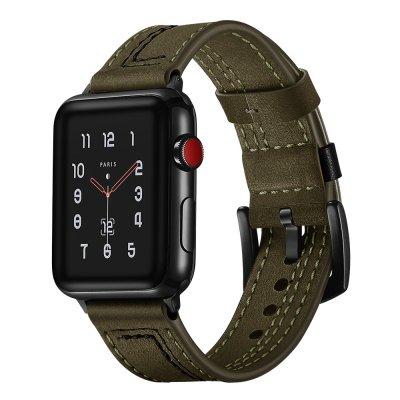 Köp Leather Armband Apple Watch Ultra 3 49mm Grön Online