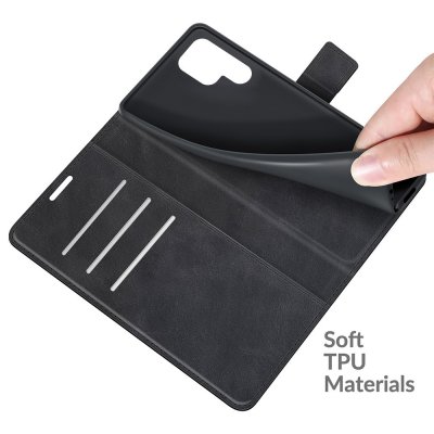 Leather Wallet Samsung Galaxy S22 Ultra Black - Techhuset.se