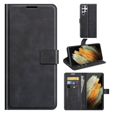 Leather Wallet Samsung Galaxy S22 Ultra Black - Techhuset.se