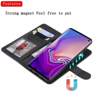 Magnet Leather Wallet Samsung Galaxy S10 Svart - Techhuset.se