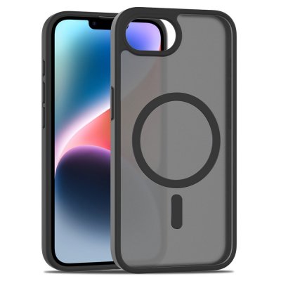Magnetic MagSafe skal till iPhone 16e i matt svart – framsida och baksida