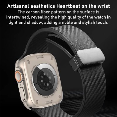 Köp Magnetiskt Silikonarmband Apple Watch 41mm Series 9 Carbon Online
