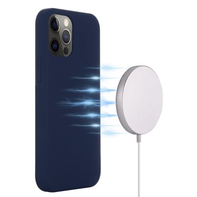 Köp MagSafe Silikonskal iPhone 14 Pro Max Mörkblå Online