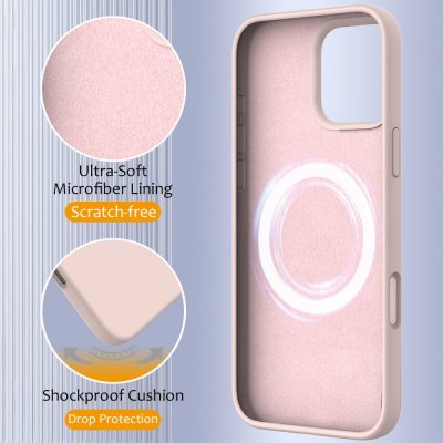 MagSafe Silikonskal iPhone 16 Pro Rosa