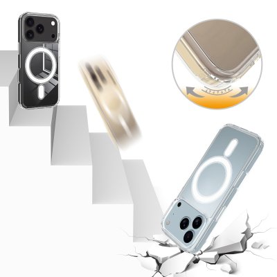 MagSafe-kompatibelt skal till iPhone 17 Pro i transparent design – visar magnetisk laddning i funktion