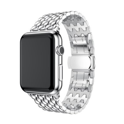 Metallarmband i Fjärilspänne Apple Watch Series 11 42mm Silver