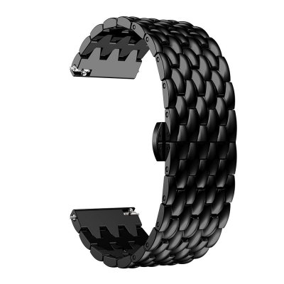 Metallarmband i svart rostfritt stål till Garmin Vivoactive 4 – öppet fjärilsspänne