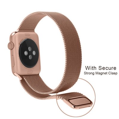 Köp Milanese Loop Armband Apple Watch 41mm Series 9 Roséguld Online
