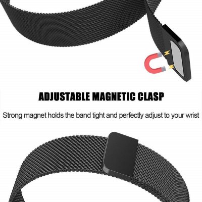 Techhuset Milanese Loop Armband Fitbit Charge 3/4 Svart Bild 2