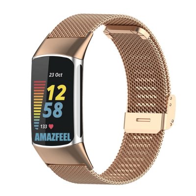 Köp Milanese Mesh Bracelet Fitbit Charge 5 Roséguld Online