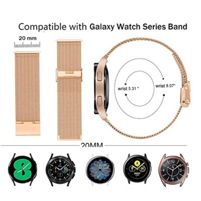 Köp Milanese Mesh Bracelet Samsung Galaxy Watch 6 44mm Roséguld Online